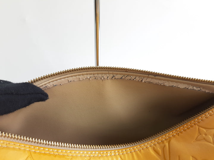 Louis Vuitton Vernis Bedford Hand Bag M91006 Vernis Monogram Yellow VI097916