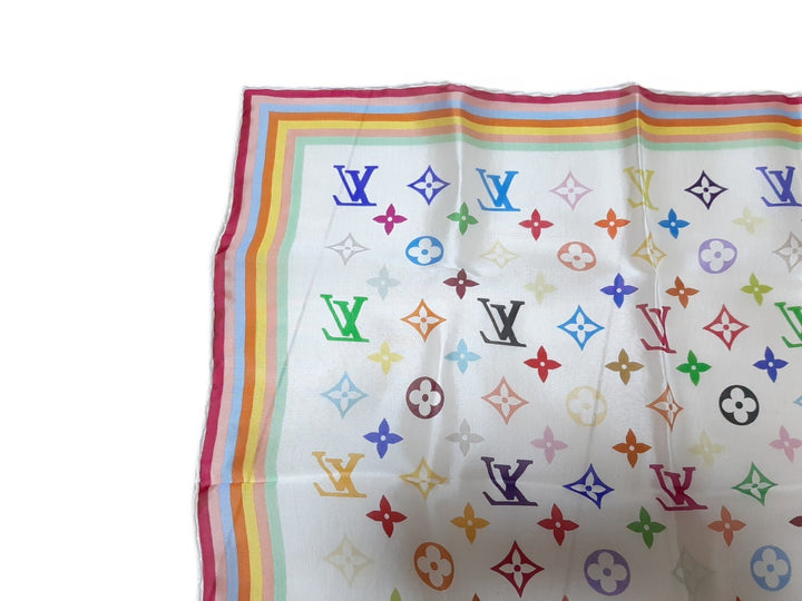 Louis Vuitton Multicolor Scarf Monogram White Takashi Murakami Box7