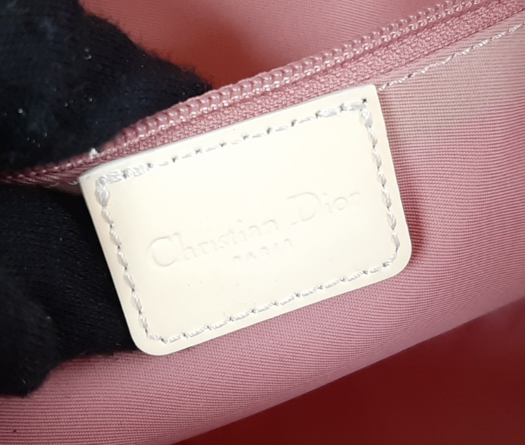Christian Dior Trotter Canvas Shoulder Bag Pink Silver Shoulder Strap11