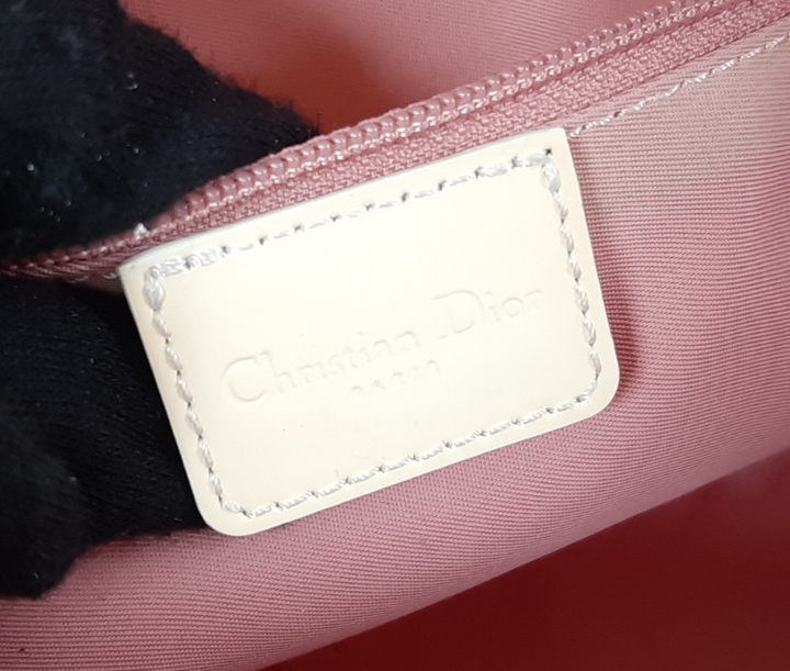 Christian Dior Trotter Canvas Shoulder Bag Pink Silver Shoulder Strap11