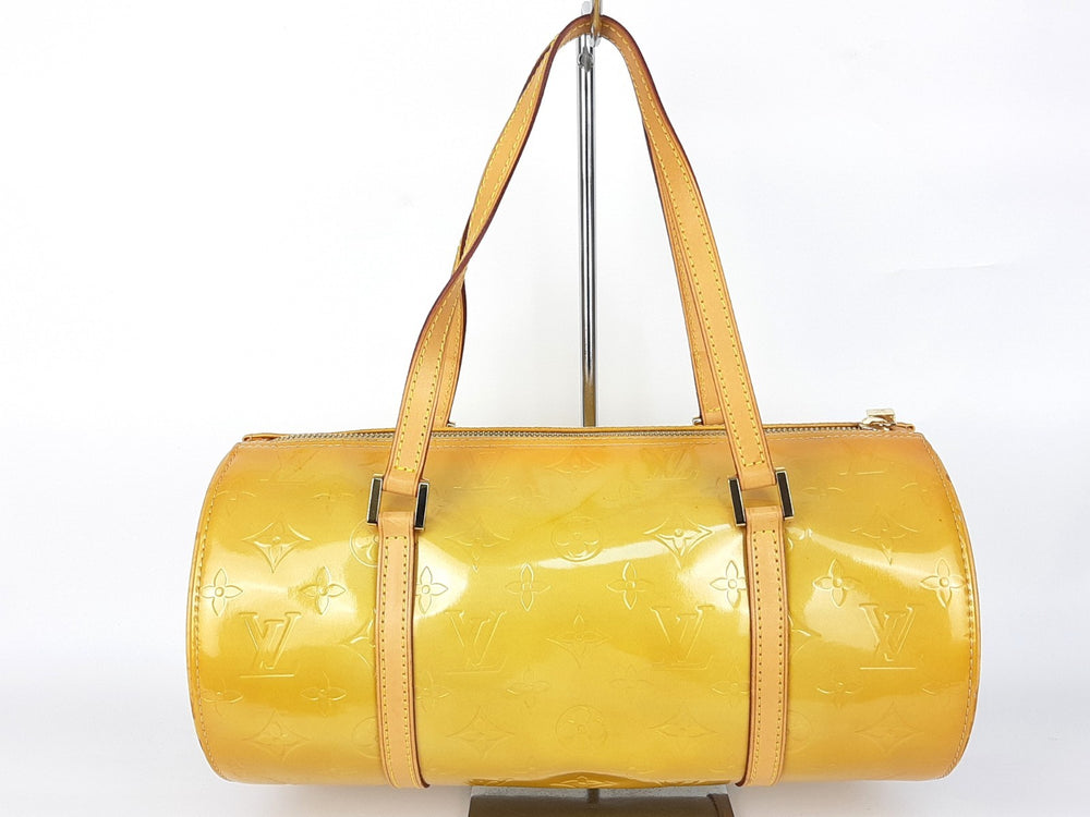 Louis Vuitton Vernis Bedford Hand Bag M91006 Monogram Yellow TH09391