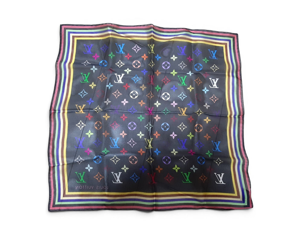 Louis Vuitton Multicolor Scarf Monogram Black Takashi Murakami Box1