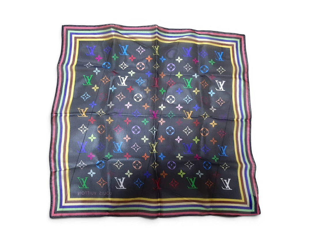 Louis Vuitton Multicolor Scarf Monogram Black Takashi Murakami Box1