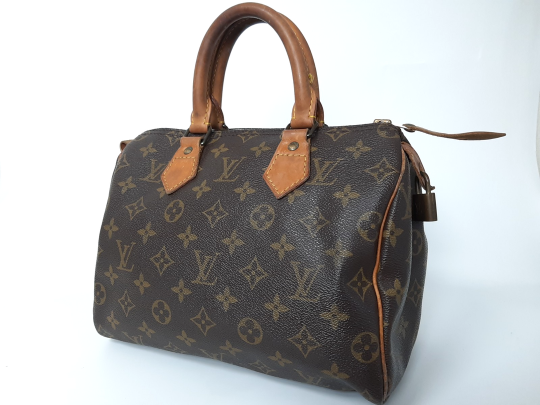 Louis Vuitton Monogram Speedy 25 M41528 Boston Bag Hand Bag MI0911 Padlock Key0