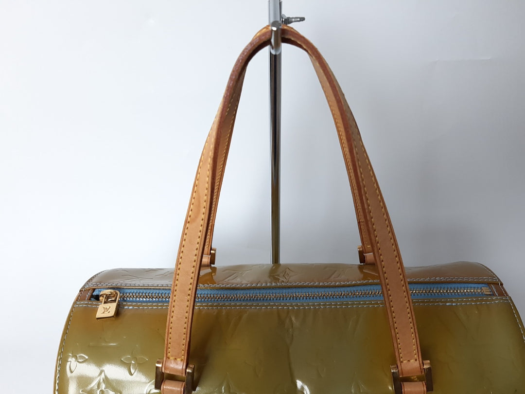 Louis Vuitton Vernis Bedford Hand Bag M91007 Vernis Monogram Green VI09393