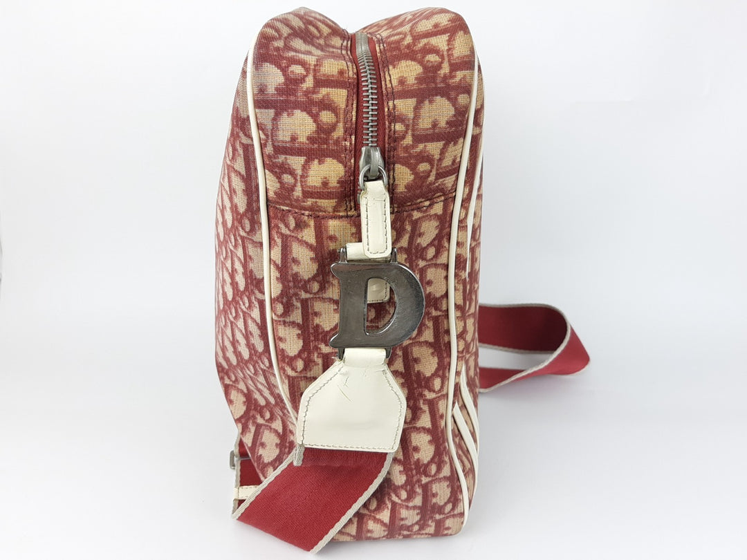 Christian Dior Trotter Canvas Pouch Shoulder Bag Red White No 1 Long Strap3