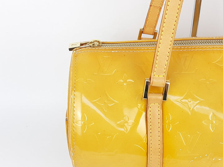 Louis Vuitton Vernis Bedford Hand Bag M91006 Monogram Yellow VI19293