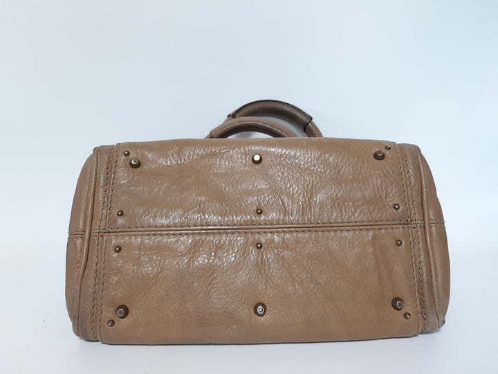 Chloe Mini Paddington Handbag Beige Light Brown Leather Gold Padlock Key8