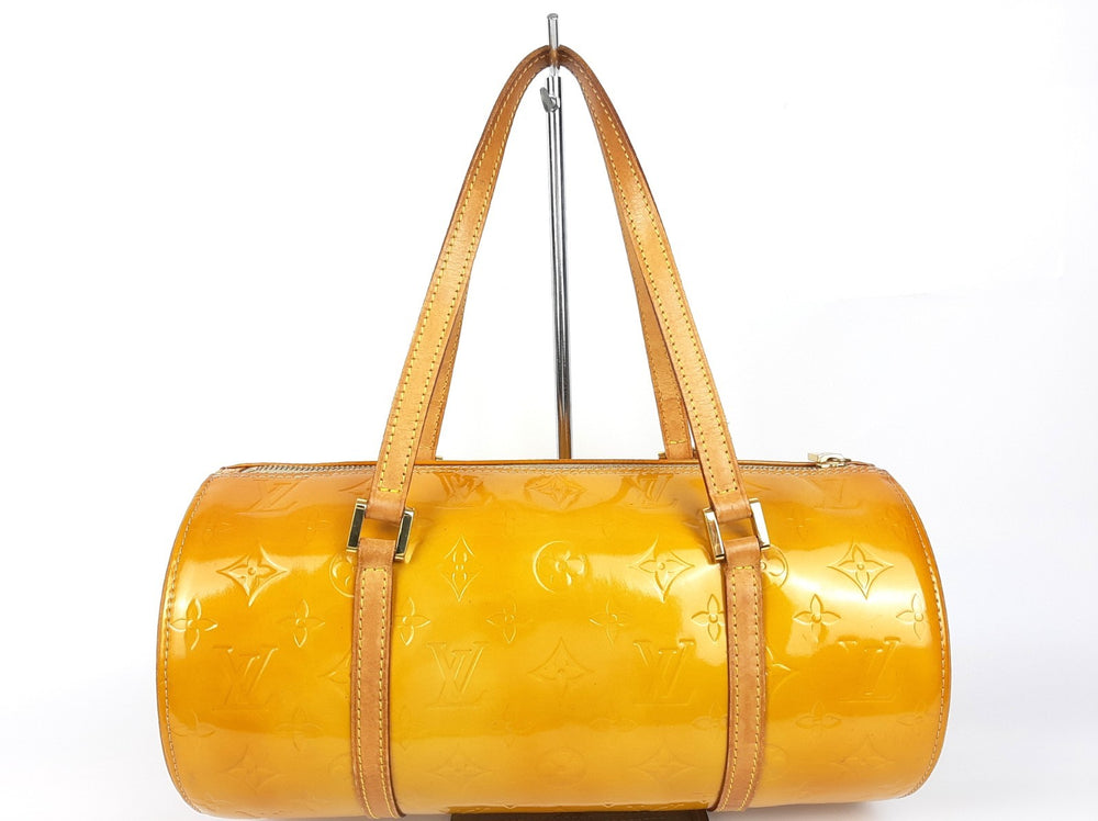 Louis Vuitton Vernis Bedford Hand Bag M91006 Monogram Yellow VI0969 Dust Bag1