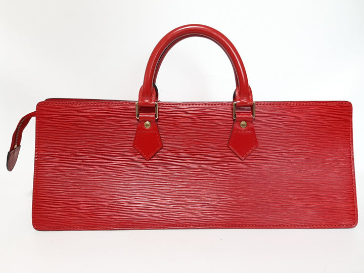 Louis Vuitton Sac Triangle Epi Handbag M52097 Red Gold Hardware MI09552