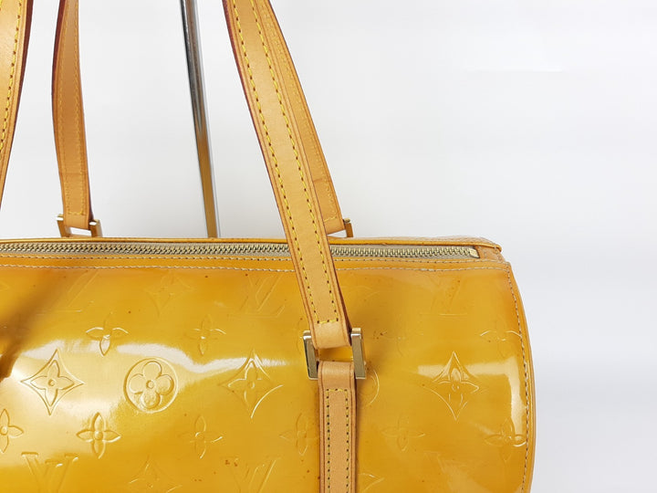 Louis Vuitton Vernis Bedford Hand Bag M91006 Monogram Yellow TH09682