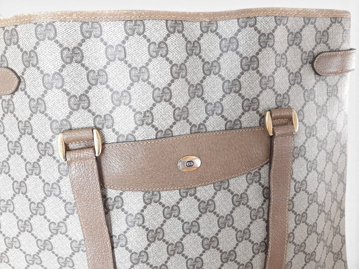 Gucci Sherry Line Tote Bag Shoulder Bag GG Pattern Brown PVC Leather1