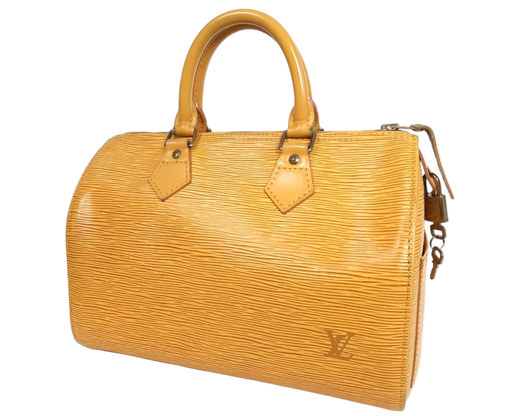 Louis Vuitton Handbag Speedy 25 Epi Leather M43019 Yellow Boston VI1914 Padlock0