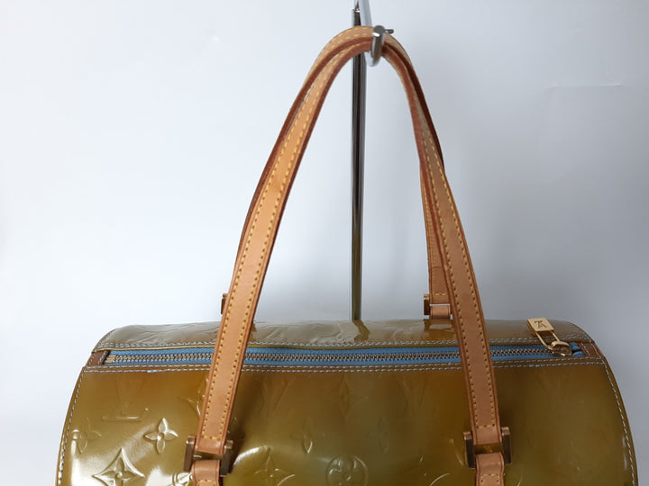 Louis Vuitton Vernis Bedford Hand Bag M91007 Vernis Monogram Green VI09397