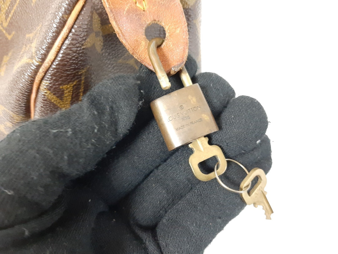 Louis Vuitton Monogram Speedy 25 M41528 Boston Bag Hand Bag MI0911 Padlock Key22
