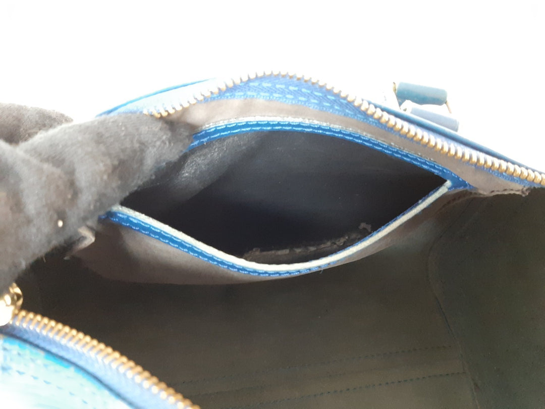 Louis Vuitton Handbag Speedy 25 Epi Leather M43015 Blue Boston VI1904 Padlock11