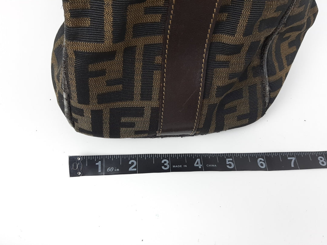 Fendi Zucca Mamma Baguette Brown Hand Bag Gold Hardware Canvas Leather14