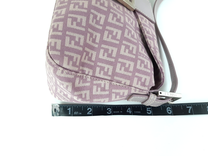 FENDI Zucca Mamma Baguette Shoulder Hand Bag Canvas Leather Pink Dust Bag17