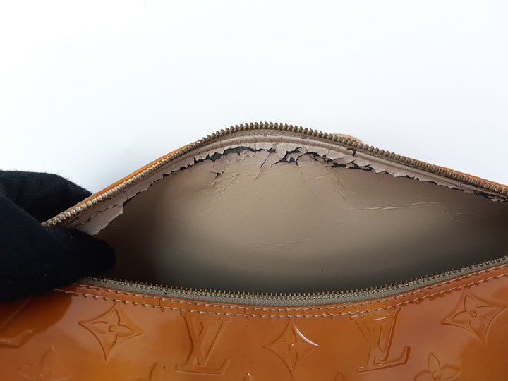 Louis Vuitton Vernis Bedford Hand Bag M91006 Monogram Yellow VI191812