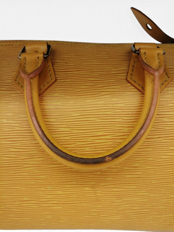 Louis Vuitton Handbag Speedy 25 Epi Leather M43019 Yellow Boston SP0956 Padlock5