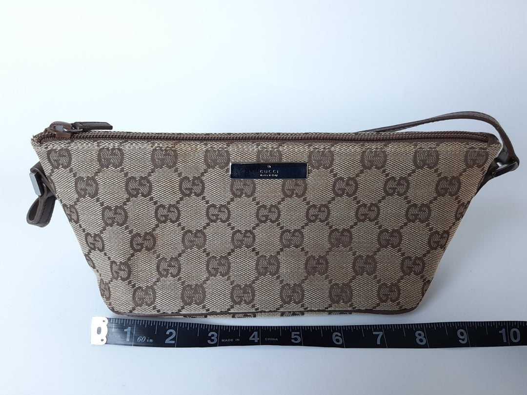 Gucci Bag Accessory Pouch Purse GG Canvas Beige Silver Hardware9
