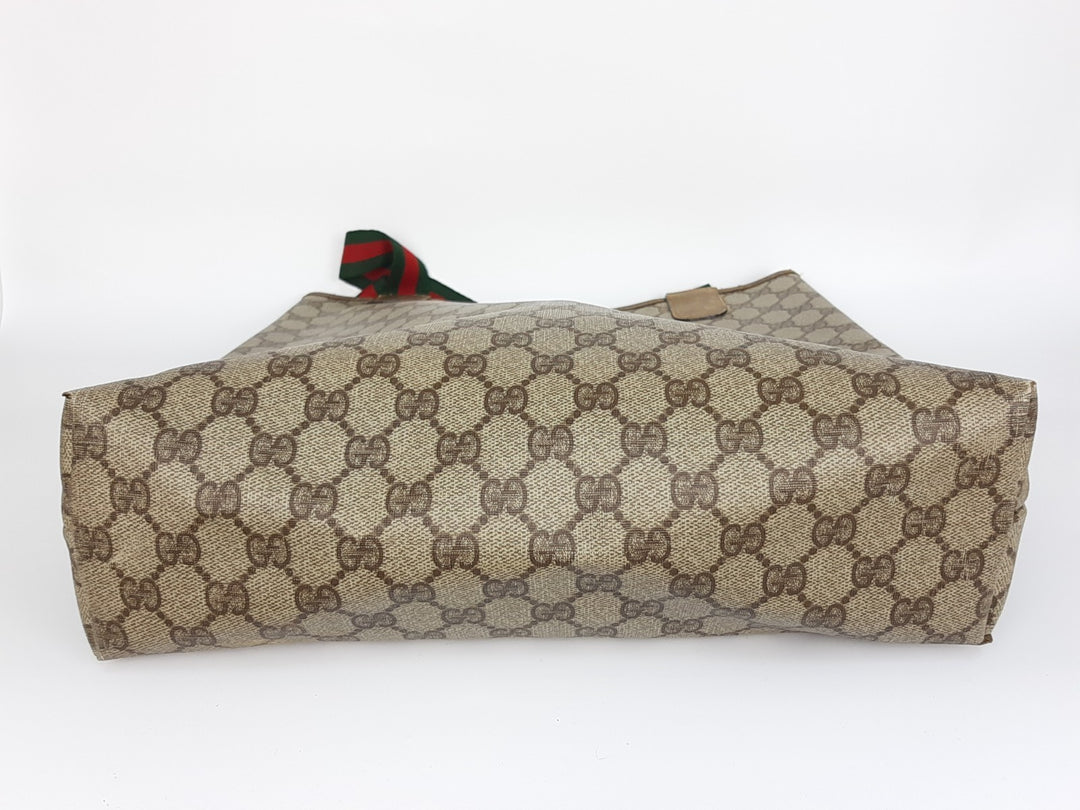 Gucci Sherry Line Tote Bag Shoulder Bag GG Pattern Brown PVC Leather2