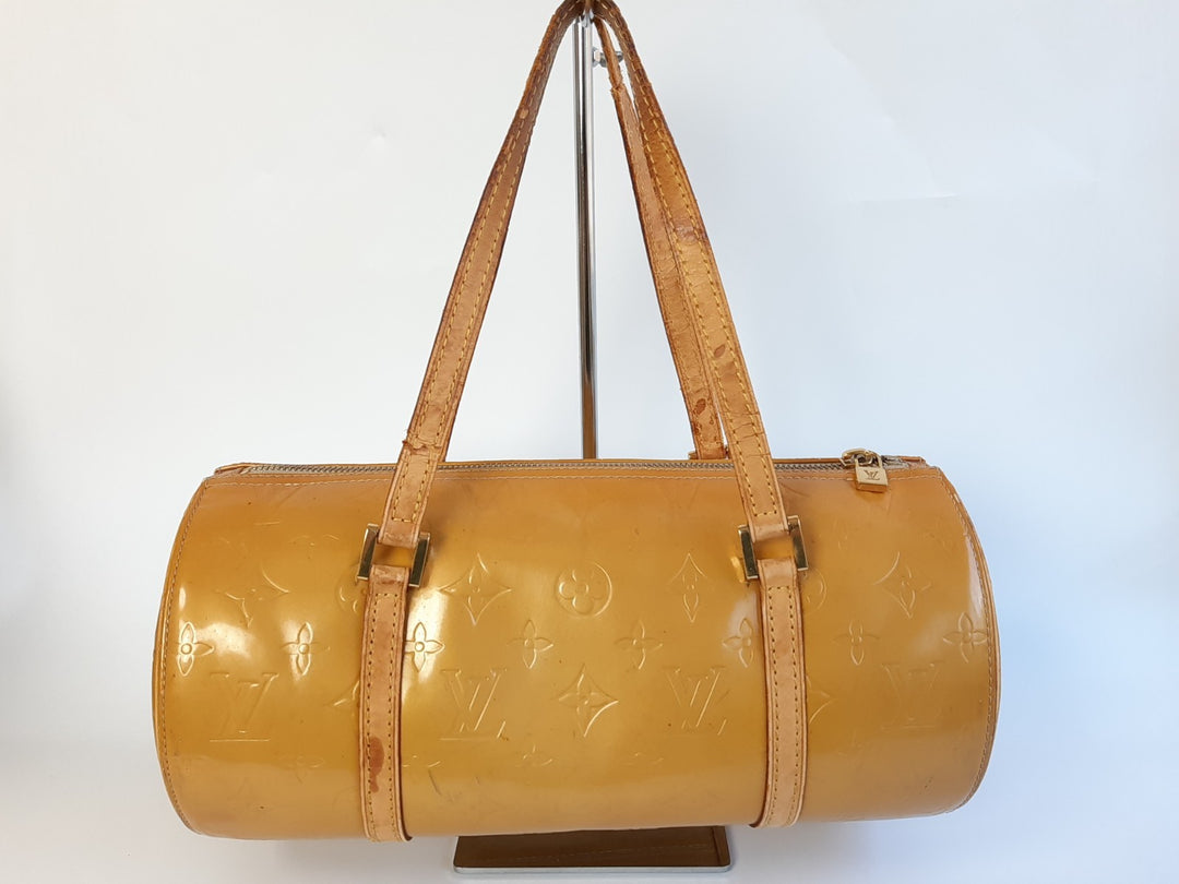 Louis Vuitton Vernis Bedford Hand Bag M91006 Vernis Monogram Yellow TH09584