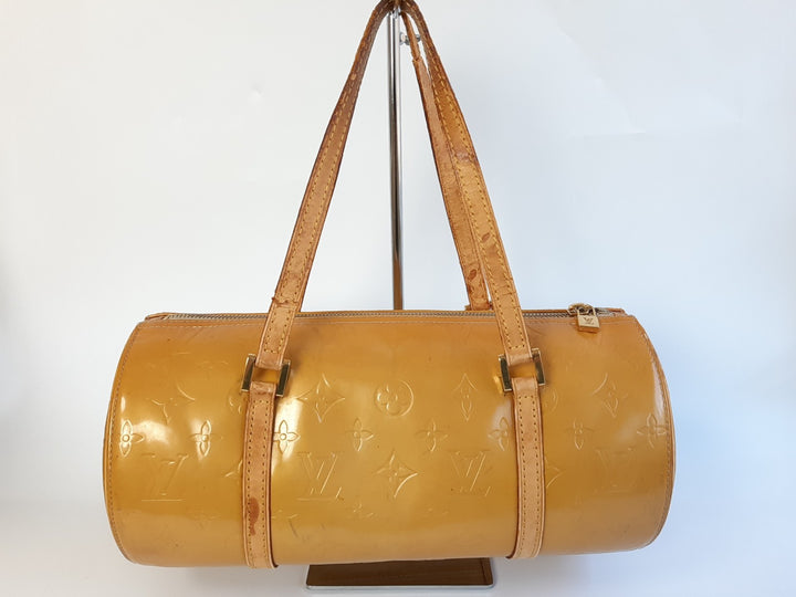 Louis Vuitton Vernis Bedford Hand Bag M91006 Vernis Monogram Yellow TH09584