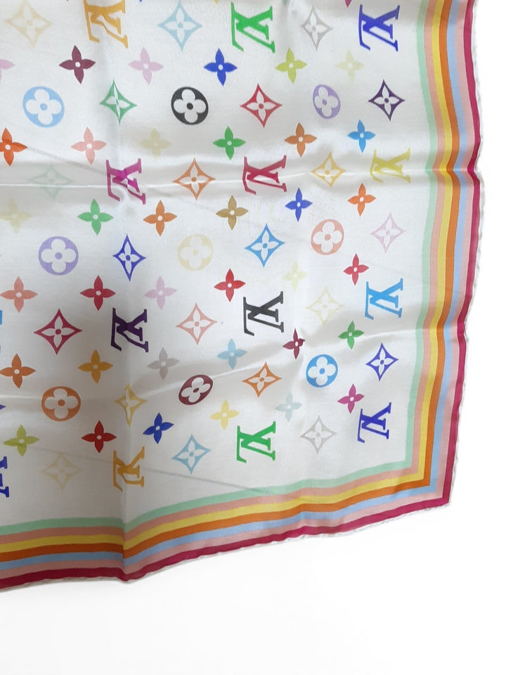 Louis Vuitton Multicolor Scarf Monogram White Takashi Murakami Box4