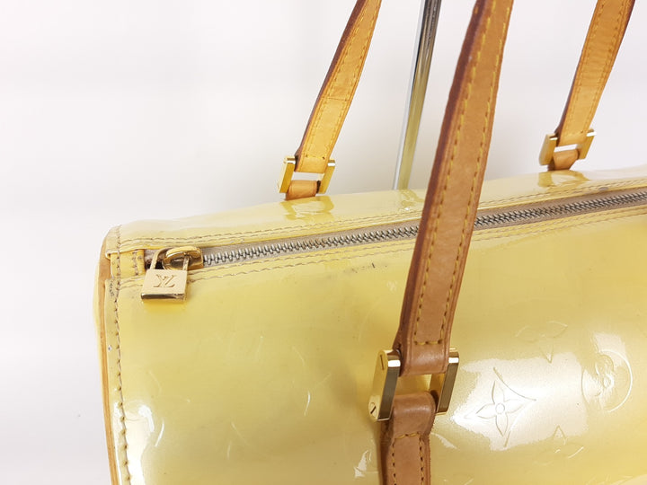 Louis Vuitton Vernis Bedford Hand Bag M91006 Vernis Monogram Yellow VI00652
