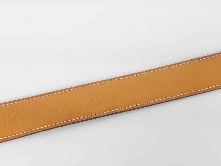 HERMES Constance H Buckle Belt Reversible Leather Camel Brown Gold Size 805