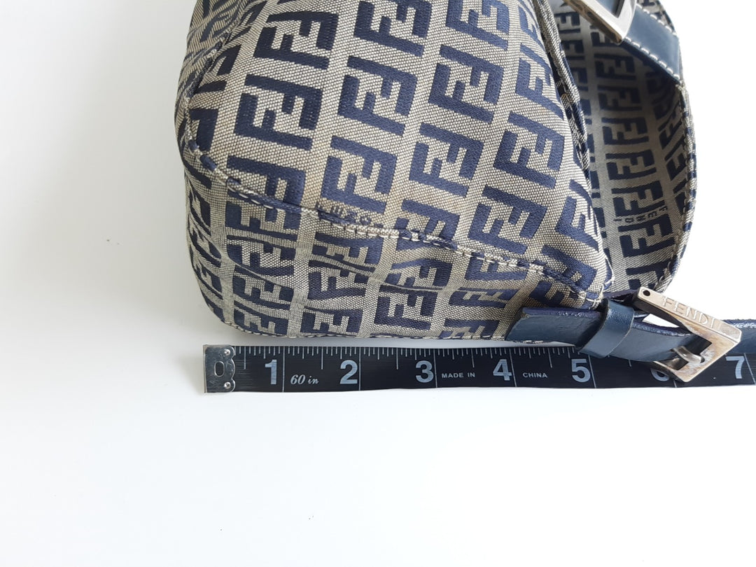 FENDI Zucca Mamma Baguette Shoulder Hand Bag Canvas Leather Gray13