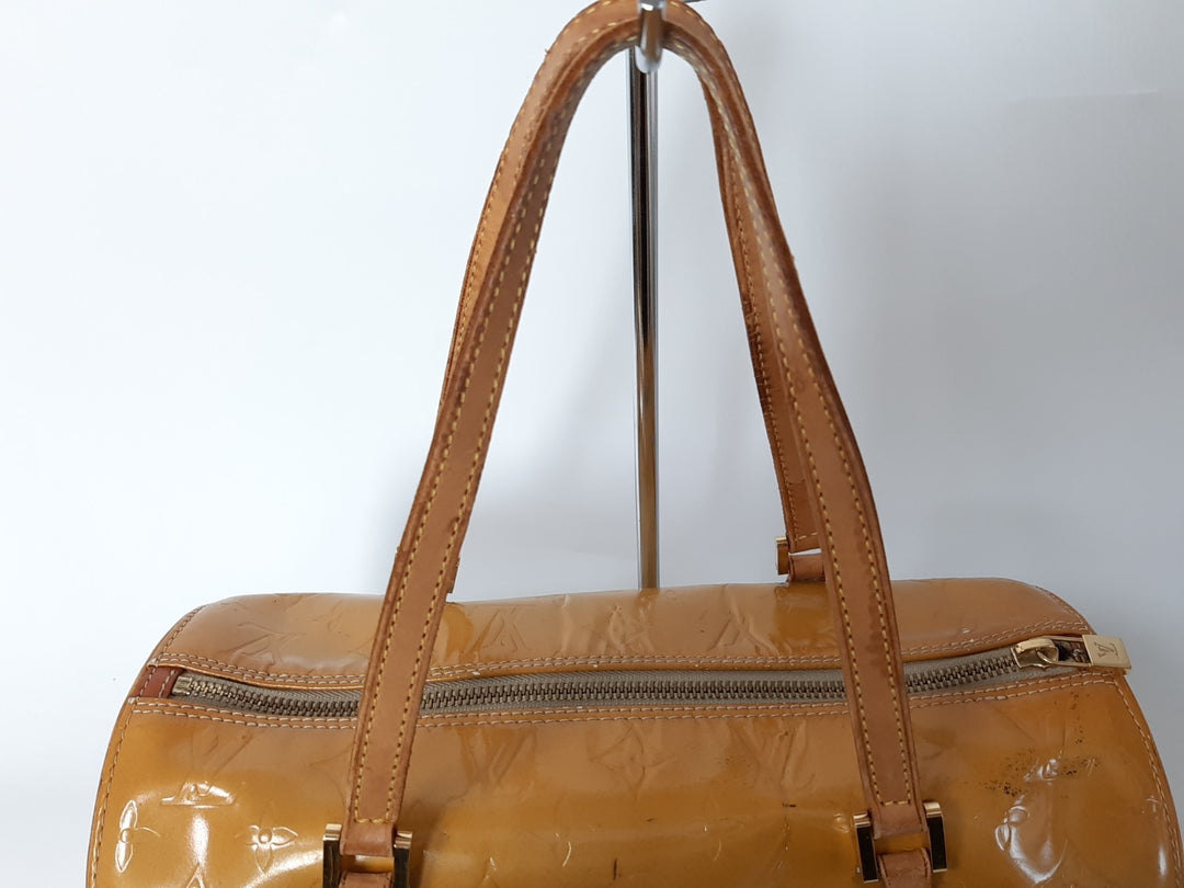 Louis Vuitton Vernis Bedford Hand Bag M91006 Vernis Monogram Yellow VI09198