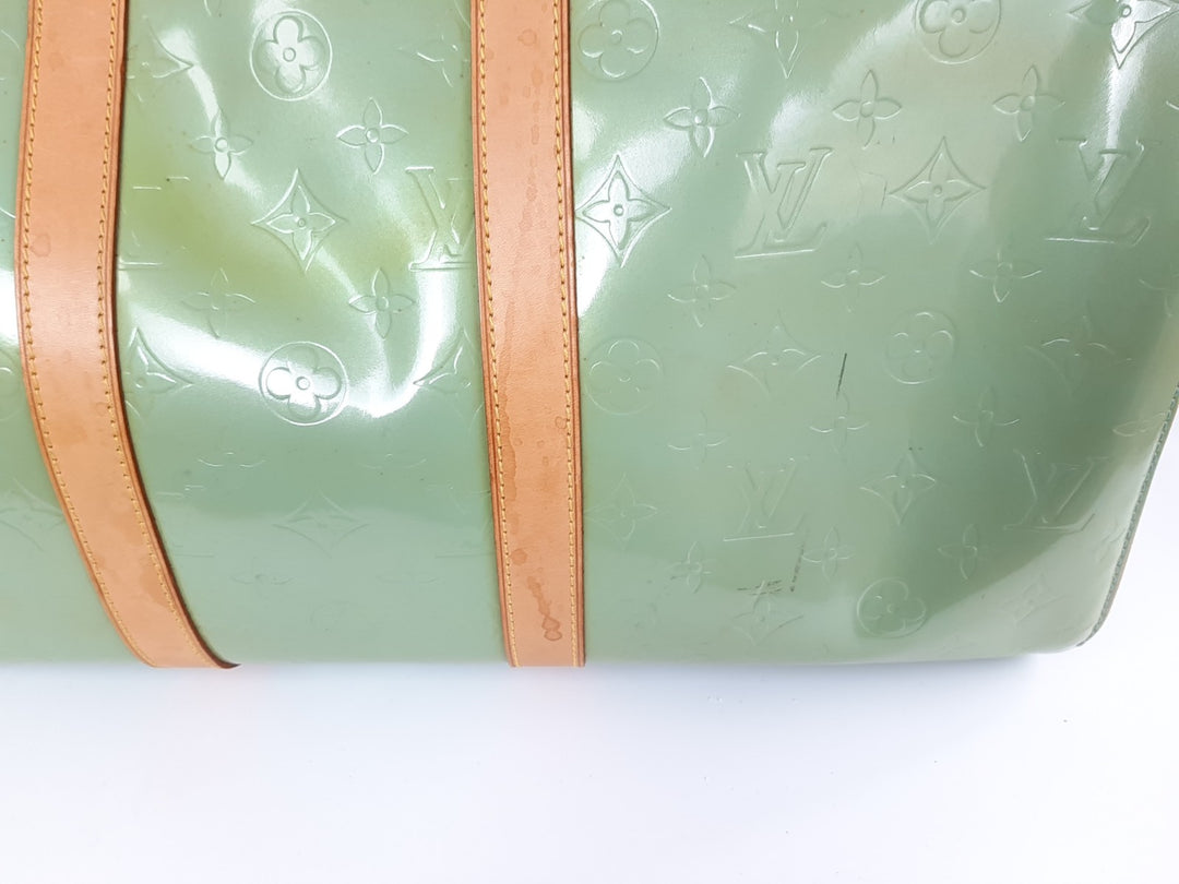 Louis Vuitton Vernis Mercer Boston Hand Bag Light Green M91001 BA09199