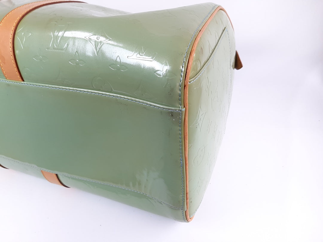 Louis Vuitton Vernis Mercer Boston Hand Bag Light Green M91001 BA091912