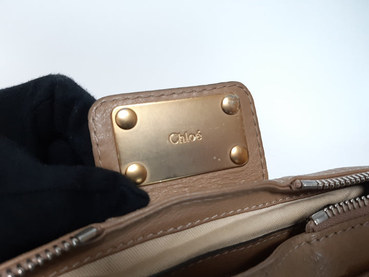 Chloe Mini Paddington Handbag Beige Light Brown Leather Gold Padlock Key18
