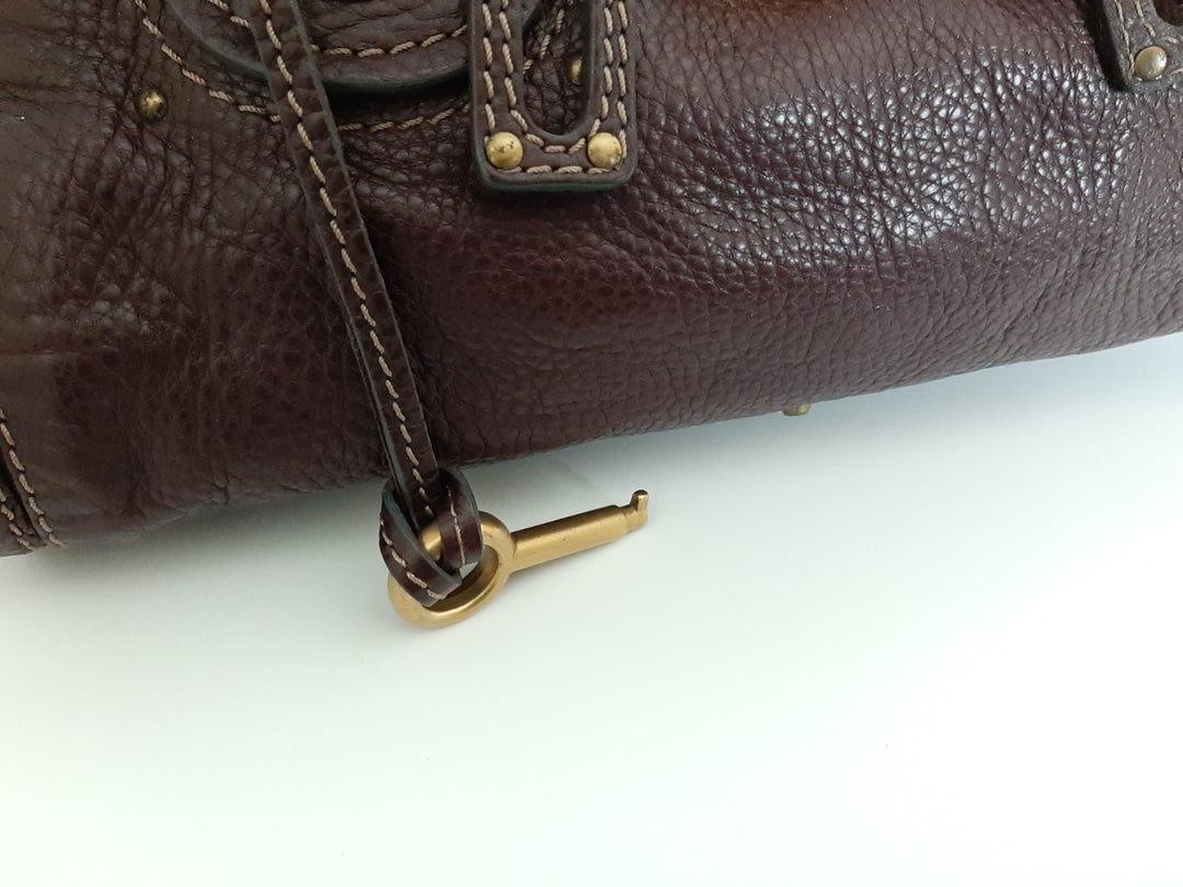 Chloe Paddington Brown Glod Padlock Key Women's Hand Shoulder Bag7