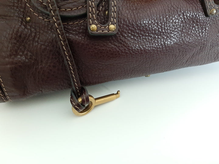 Chloe Paddington Brown Glod Padlock Key Women's Hand Shoulder Bag7