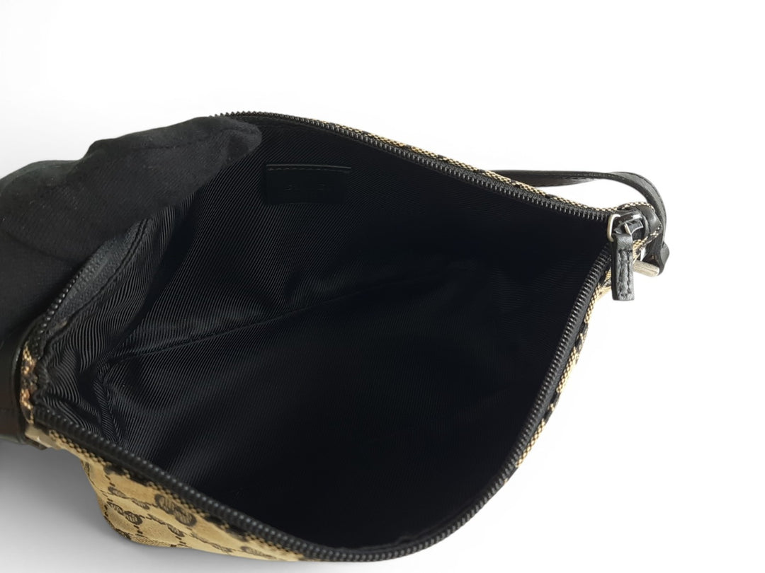 Gucci Bag Accessory Pouch Purse GG Canvas Gray Brown Silver Hardware6