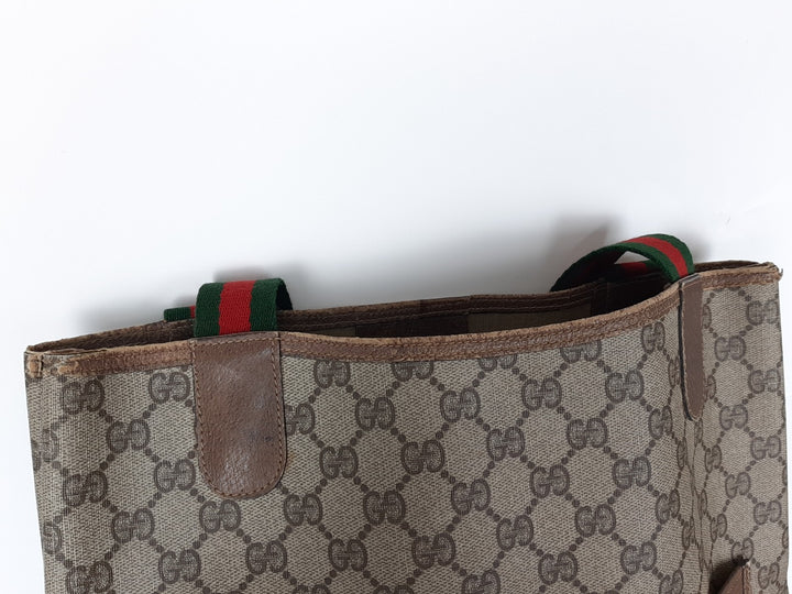 Gucci Sherry Line Tote Bag Shoulder Bag GG Pattern Brown PVC Leather3
