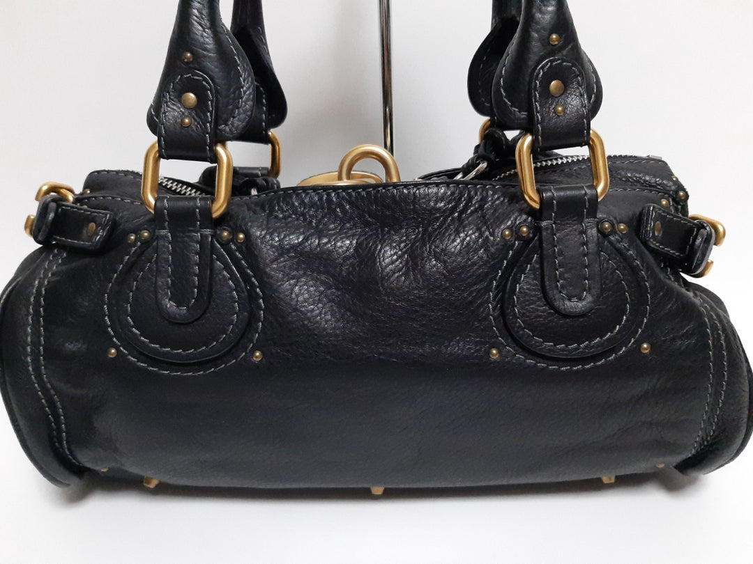 Chloe Paddington Black Glod Padlock Key Women's Hand Shoulder Bag Dust Bag3