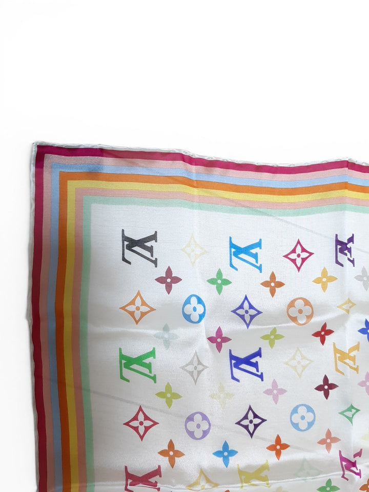 Louis Vuitton Multicolor Scarf Monogram White Takashi Murakami Box5