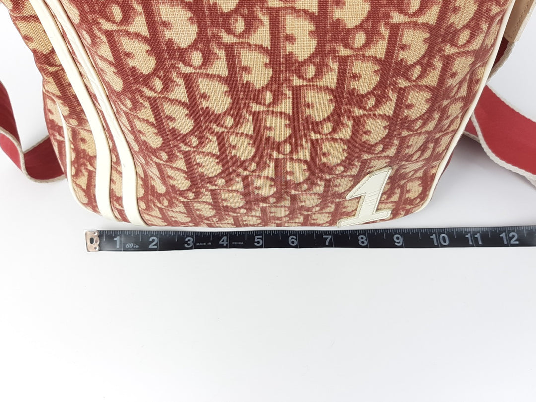 Christian Dior Trotter Canvas Pouch Shoulder Bag Red White No 1 Long Strap8
