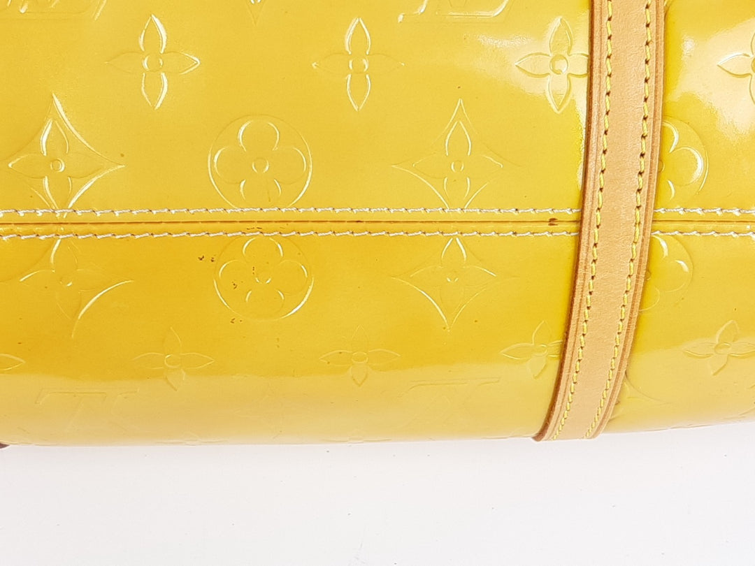Louis Vuitton Vernis Bedford Hand Bag M91006 Monogram Yellow VI192912