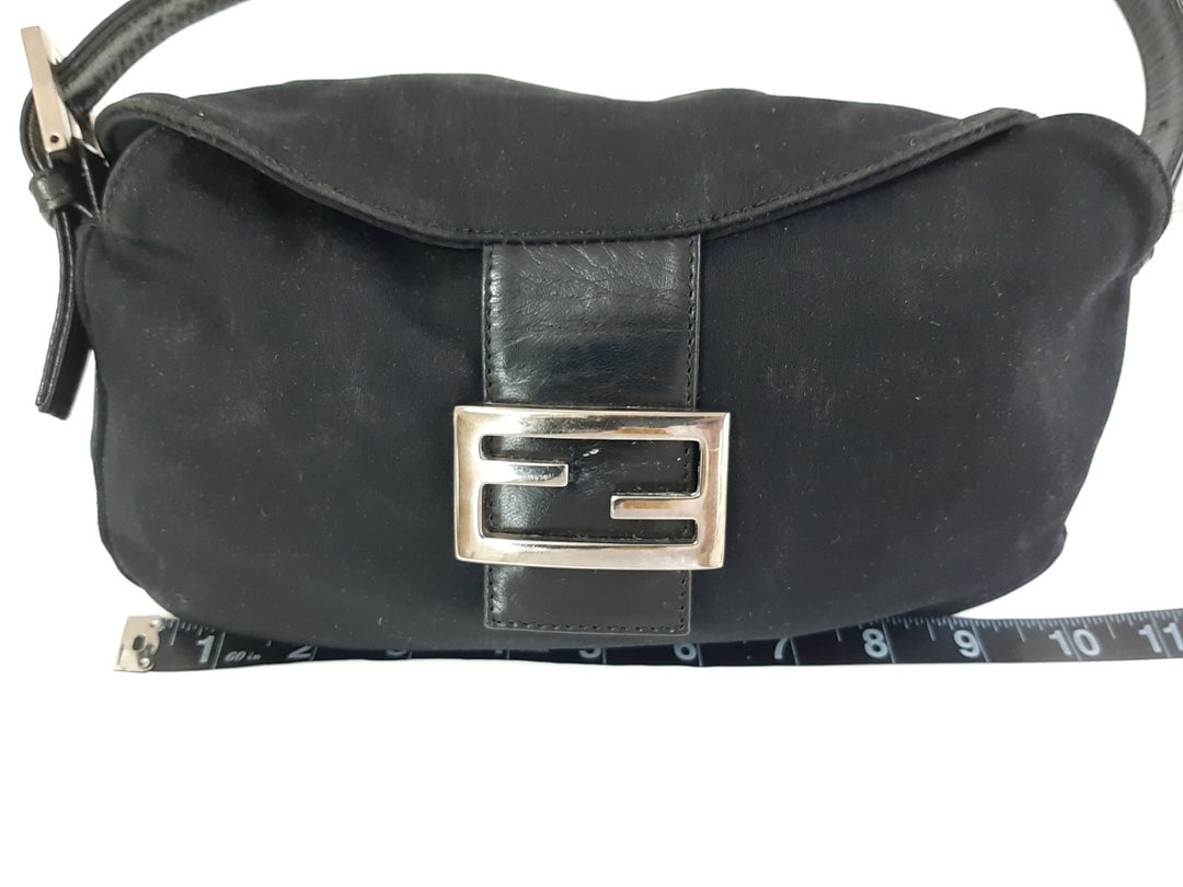 FENDI Zucca Mamma Baguette Shoulder Hand Bag Canvas Leather Black17
