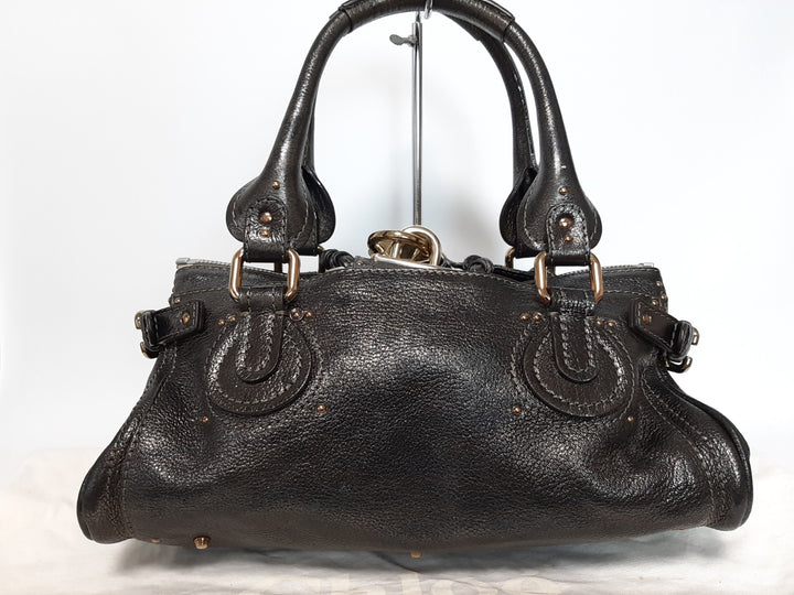 Chloe Paddington Dark Brown Bronze Glod Padlock Key Hand Shoulder Bag Dust Bag5