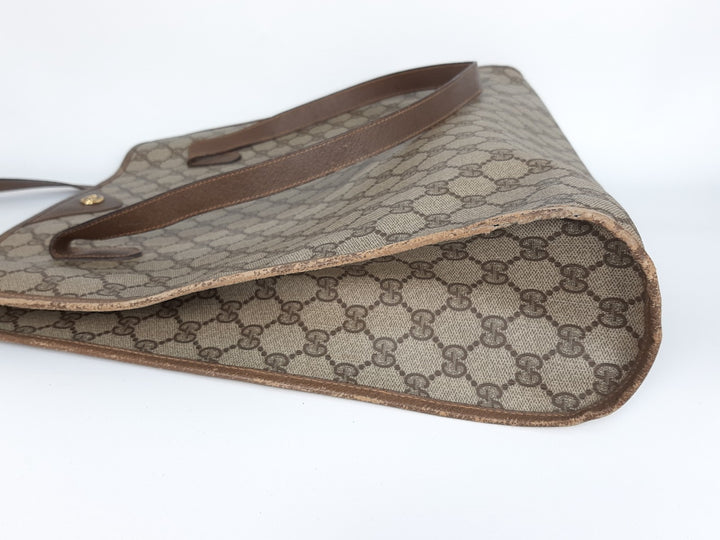 Gucci Sherry Line Tote Bag Shoulder Bag GG Pattern Brown PVC Leather2