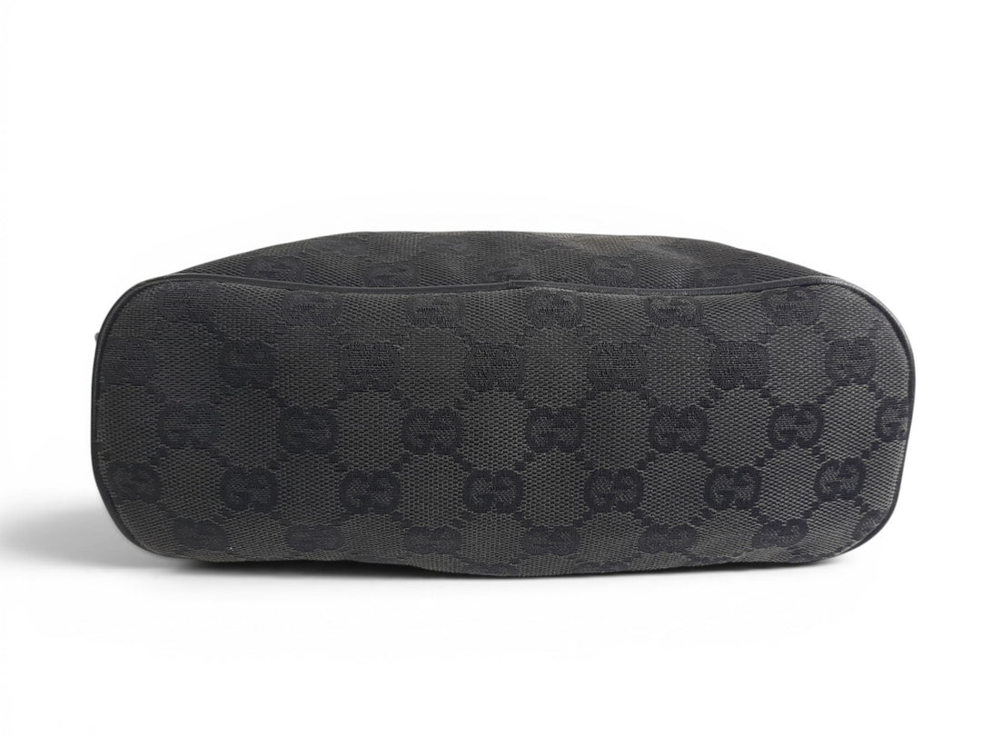 Gucci Bag Accessory Pouch Purse GG Canvas Black Silver Hardware3