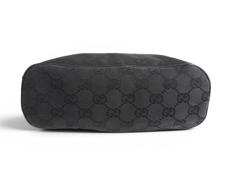 Gucci Bag Accessory Pouch Purse GG Canvas Black Silver Hardware3