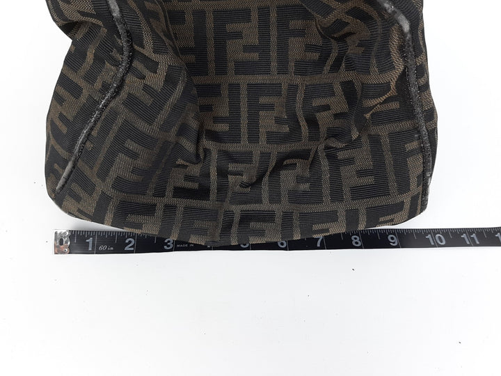 Fendi Zucca Mamma Baguette Brown Hand Bag Gold Hardware Canvas Leather13